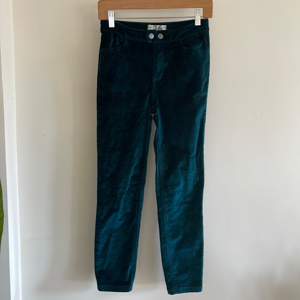Free People velvet straight leg pants